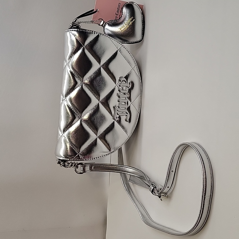 NWT Juicy Couture Pretty Game Strong Crossbody Bag 🩶Silver